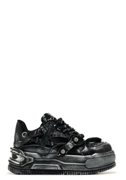 Koi Footwear Sneakers*Metamorphosis Distressed Platform Trainers - Charcoal