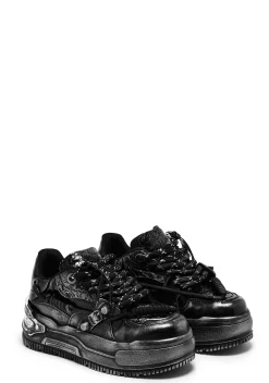 Koi Footwear Sneakers*Metamorphosis Distressed Platform Trainers - Charcoal