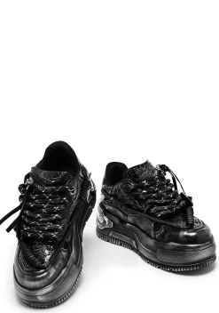 Koi Footwear Sneakers*Metamorphosis Distressed Platform Trainers - Charcoal