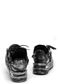 Koi Footwear Sneakers*Metamorphosis Distressed Platform Trainers - Charcoal