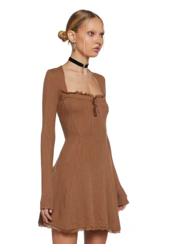 dELiA*s by Dolls Kill Dresses|Plus*Mid Century Date Thermal Dress - Brown