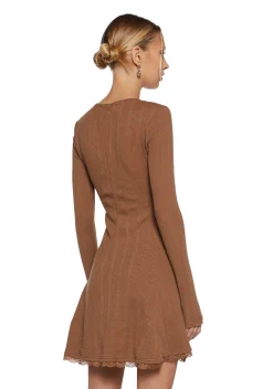 dELiA*s by Dolls Kill Dresses|Plus*Mid Century Date Thermal Dress - Brown