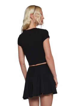 Sugar Thrillz Tops*Midnight Dramatic Confessions Baby Tee