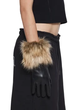 Namilia Scarves & Gloves*Midnight Faux Fur Gloves