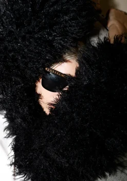 Club Exx Outerwear|Plus*Midnight Hype Faux Fur Shrug - Black