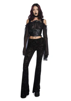 Widow Tops*Midnight Mysterious Chemistry Off Shoulder Top