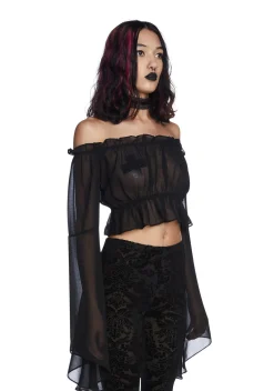 Widow Tops*Midnight Mysterious Chemistry Off Shoulder Top