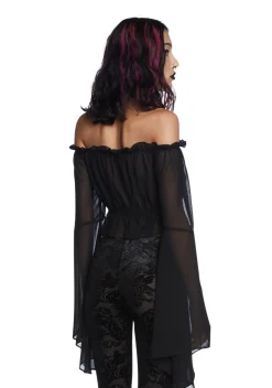 Widow Tops*Midnight Mysterious Chemistry Off Shoulder Top