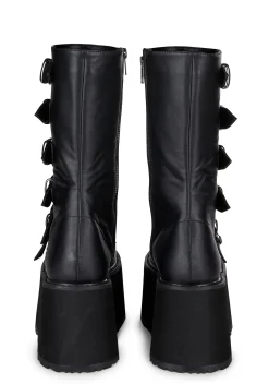 Demonia Boots|Platforms*Midnight Prizm Heist Buckle Boots