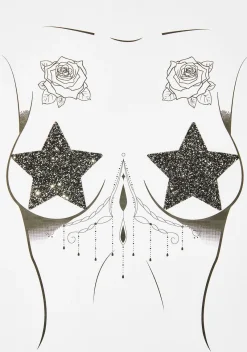 Neva Nude Beauty*Midnight Super Sparkle Glitter Pasties