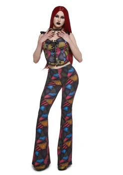 Trickz N' Treatz Bottoms|Plus*Mismatched Doll Flared Leggings