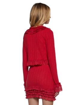 Sugar Thrillz Bottoms|Skirts*Mistletoe Moves Mini Skirt- Red