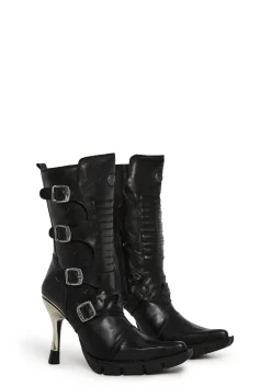 New Rock Boots*M-9373N-C2 Skinny Heel Moto Boots