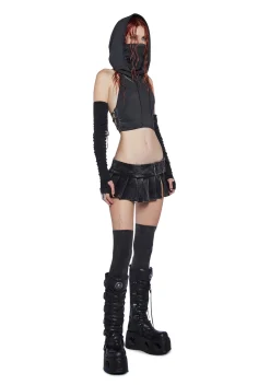 DARKER WAVS Bottoms|Skirts*Modulation Pleated Denim Micro Skirt