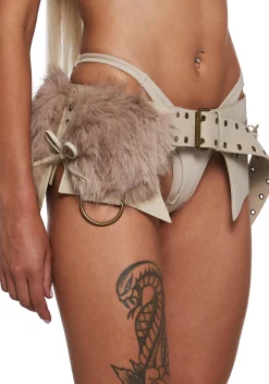 Club Exx Belts & Harnesses*Mojave Dreams Utility Belt - Beige Fur