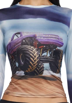 Current Mood Tops|Plus*Monster Truck Dreams Long Sleeve Top