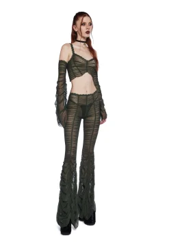 Widow Tops*Moonchild Elegance Long Sleeve Top - Olive