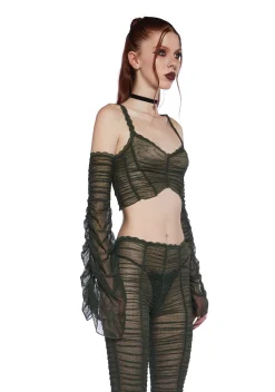 Widow Tops*Moonchild Elegance Long Sleeve Top - Olive