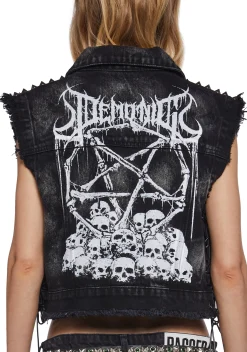 Widow Outerwear|Plus*Moonlight Pact Denim Vest
