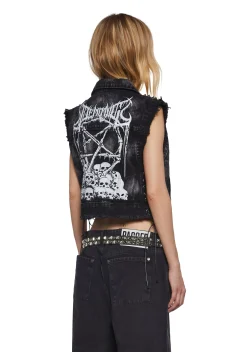 Widow Outerwear|Plus*Moonlight Pact Denim Vest