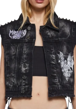 Widow Outerwear|Plus*Moonlight Pact Denim Vest