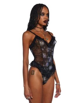 Widow Lingerie*Moonlight Romance Floral Bodysuit