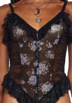 Widow Lingerie*Moonlight Romance Floral Bodysuit