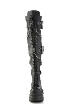 Demonia Boots|Platforms*Morte-312 Lace-Up Wedge Boots