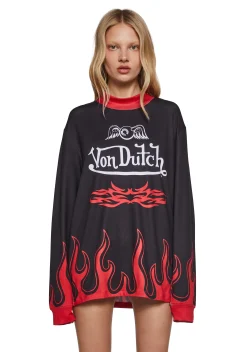 Dolls Kill x Von Dutch Tops*Motocross Long Sleeve Tee