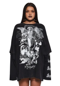 Widow Tops|Plus*Mourning Angels Long Sleeve Top