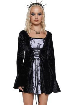 The Grave Girls Dresses*Mourning The Light Velvet Dress - White