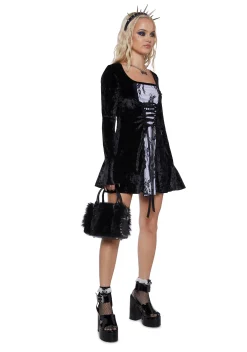 The Grave Girls Dresses*Mourning The Light Velvet Dress - White