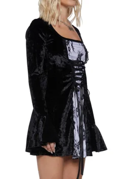 The Grave Girls Dresses*Mourning The Light Velvet Dress - White