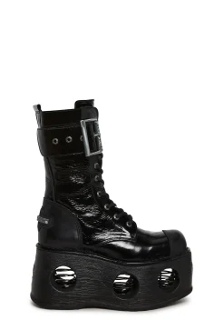 New Rock Boots|Platforms*M-312-S5 Circle Cutout Boots