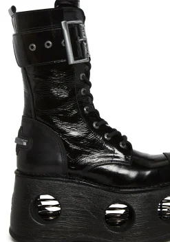 New Rock Boots|Platforms*M-312-S5 Circle Cutout Boots