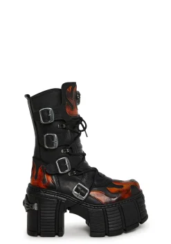 New Rock Boots*M-TM543-C1 Flame Boots