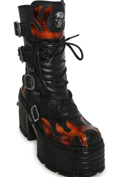 New Rock Boots*M-TM543-C1 Flame Boots