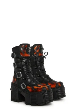 New Rock Boots*M-TM543-C1 Flame Boots