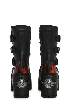 New Rock Boots*M-TM543-C1 Flame Boots