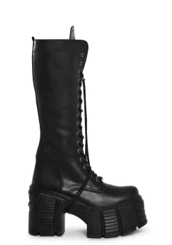 New Rock Boots*M-TM002-C2 Lace-Up Knee High Boots