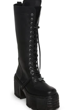 New Rock Boots*M-TM002-C2 Lace-Up Knee High Boots