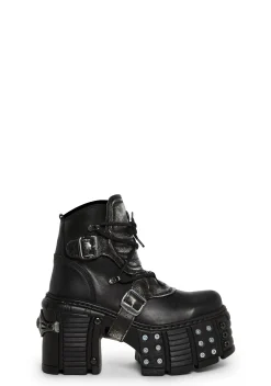 New Rock Boots*M-TM004-C3 Moto Buckle Boots