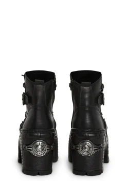 New Rock Boots*M-TM004-C3 Moto Buckle Boots