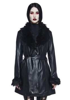 Widow Outerwear*Muse Of Midnight Vegan Leather Coat