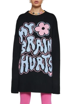 dELiA*s by Dolls Kill Tops|Plus*My Brain Hurts Intarsia Sweater