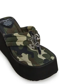 Playboy by Dolls Kill Sandals*My Command Platform Thong Sandals