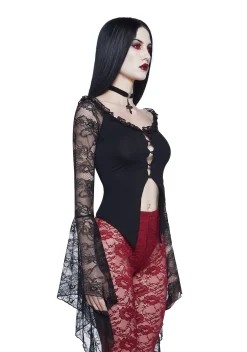 Widow Tops|Plus*My Very Nature Long Sleeve Top - Black