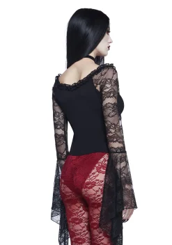 Widow Tops|Plus*My Very Nature Long Sleeve Top - Black