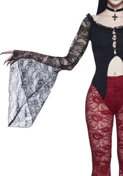 Widow Tops|Plus*My Very Nature Long Sleeve Top - Black