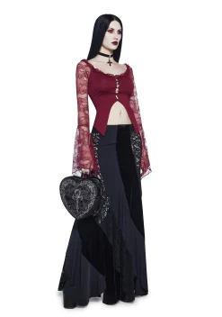 Widow Tops|Plus*My Very Nature Long Sleeve Top - Dark Red